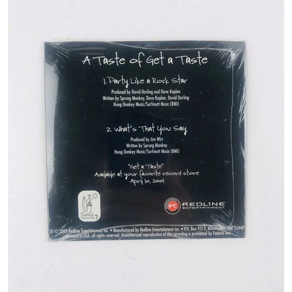 RARE A Taste of -Get a Taste by Sprung Monkey Audio CD New Sealed Promo 2 Tracks - Picture 2 of 2